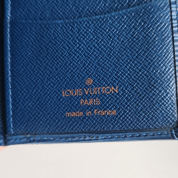 LOUIS VUITTON Blue Epi Card Holder Pocket Organizer - Picture 5 of 10